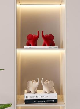 创意大象艺术摆件客厅高级感小众玄关办公室桌面装饰品房间小物件