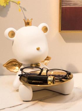 进门前台糖果盘托盘钥匙置物架收纳摆件客厅玄关电视柜家居装饰品