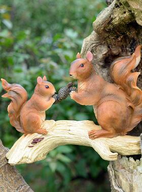 户外花园彷真动物树脂松鼠雕塑摆件庭院装饰品园林景观创意工艺品