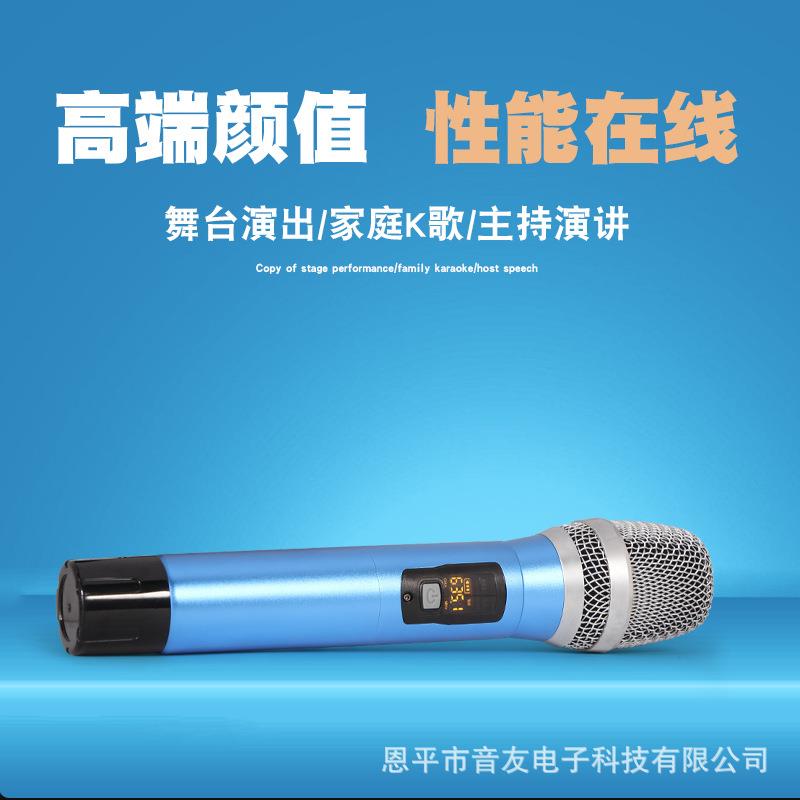 无线麦克风一拖二调频话筒家用KTV会议户外直播唱歌麦直销 - 图0