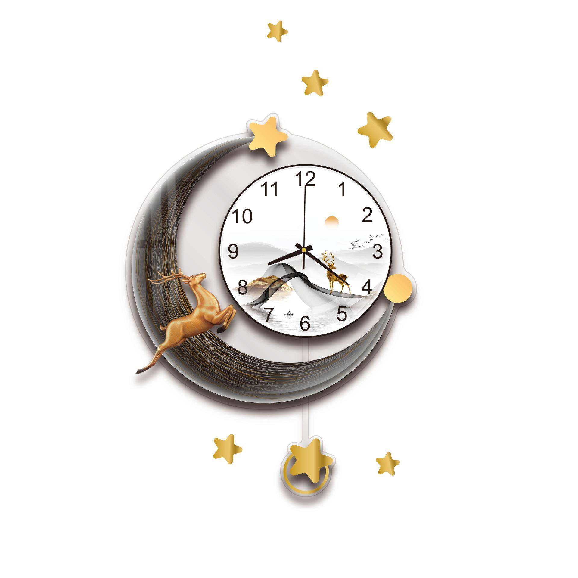 2024新款创意网红钟表挂钟客厅轻奢餐厅现代简约欧式装饰挂墙时钟,淘宝优惠券,粉丝福利购,淘宝优惠卷