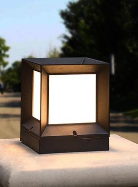 太阳能简约室外门柱防水灯柱头灯花园别墅景观庭院景观灯