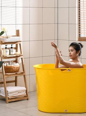 成人全身加高保温全身洗澡桶大号澡盆加厚家用塑料保温大人泡澡桶