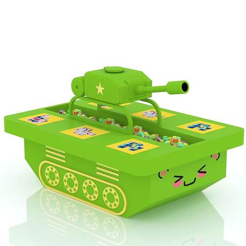 创意儿童益智积木玩具桌子卡通坦克造型拼装玩具多功能手工桌子 - 图3