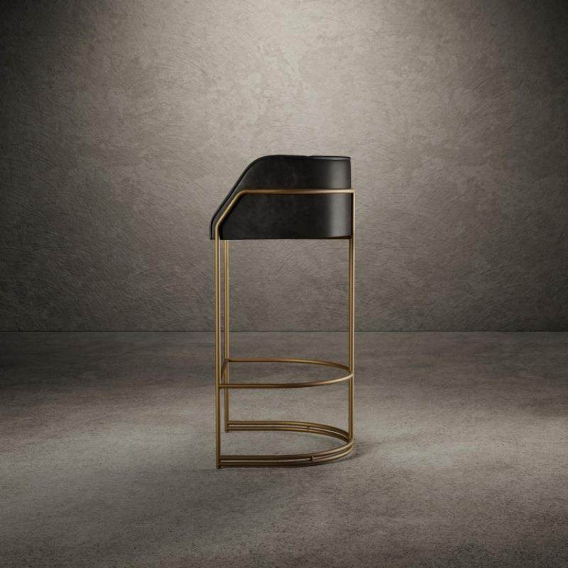 意式极简真皮吧椅别墅高端全真皮休闲椅复古简约轻奢高脚吧台椅,淘宝优惠券,粉丝福利购,淘宝优惠卷