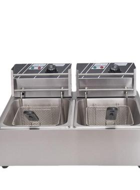 电炸炉商用单缸双缸炸篮油炸炉油炸机不锈钢加厚炸鸡排电炸锅