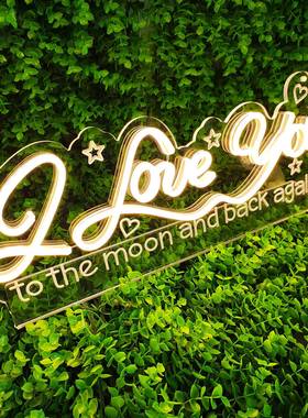 led网红霓虹灯iloveyou英文字母发光造型灯节日派对表白装饰灯