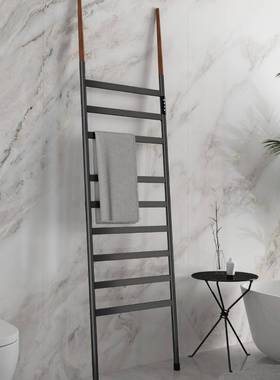 浴室卫生间智能碳纤维加热电热毛巾架不锈钢家用免打孔浴巾烘干架