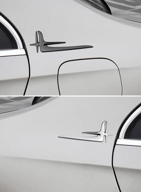 奔驰E级C级车标C200LC260A200LE300L侧标天使翼星标车贴