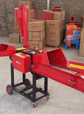 铡草揉丝粉碎一体机畜牧养殖铡草机干湿两用三合一多功能铡揉粉机