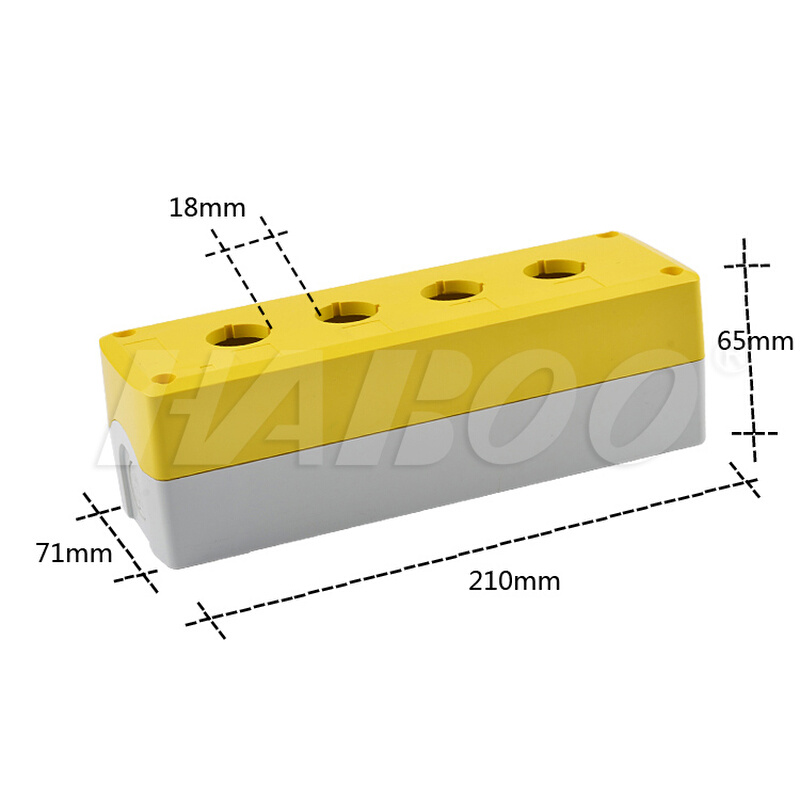 GOB1孔3孔2孔按钮开关盒子22MM 防水盒 接线盒 黄色或灰色控制盒 - 图3