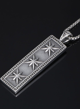 Retro square octagonal star Beizi flower pendant accessories
