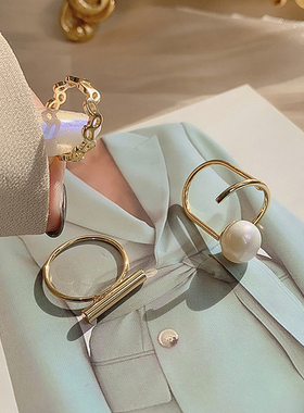 3pcs/set Rings  Pearl  Moon Anillos Mujer Gold Ring Set New
