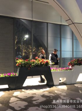 玻璃钢花箱商场花盆户外大花瓶简约落地花器市政大花盆玻璃钢工厂