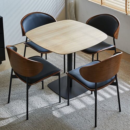 轻奢岩板洽谈桌椅组合正方形休闲打牌会客桌子家用餐桌阳台小方桌 - 图2