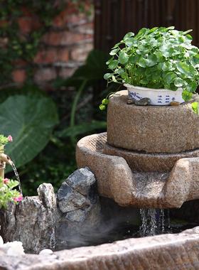 中式庭院假山流水景观喷泉室内阳台鱼池户外花园装饰造景水池摆件