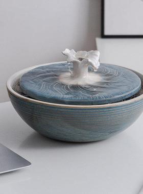 流水摆件循环水招财景观轻奢现代简约办公室客厅装饰乔迁新居礼物