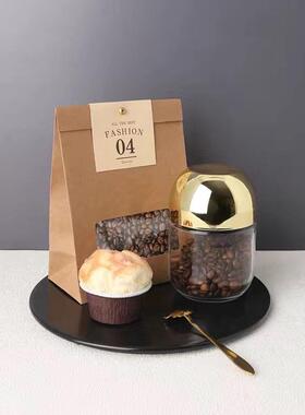 样板房厨房软装饰品咖啡豆面包道具组合