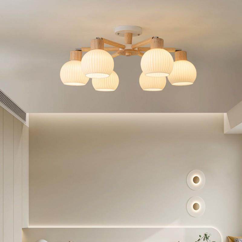 北欧简约客厅玻璃吊灯日式侘寂风中古卧室餐厅灯原木奶油风民宿灯,淘宝优惠券,粉丝福利购,淘宝优惠卷