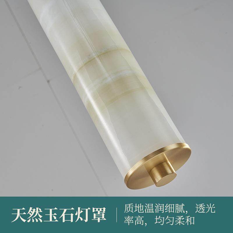 新中式云石吊灯楼梯间网红复古长吊灯现代简约复式楼别墅LED吊灯,淘宝优惠券,粉丝福利购,淘宝优惠卷