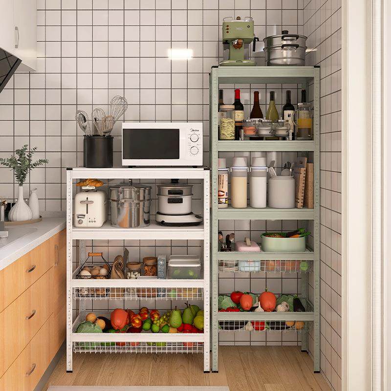 灰绿色厨房落地式多层微波炉烤箱架子收纳架铁艺架,淘宝优惠券,粉丝福利购,淘宝优惠卷