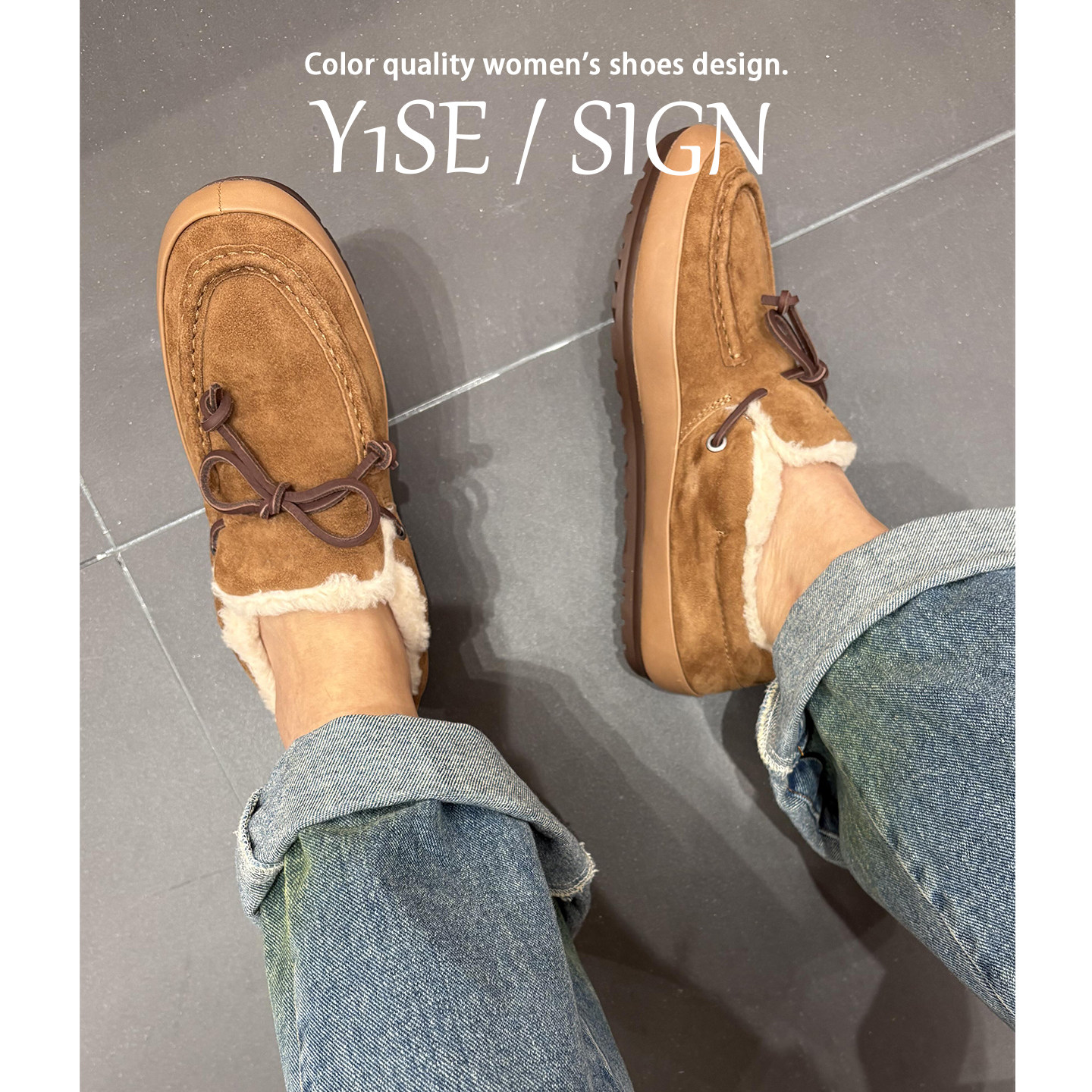 真牛皮！加绒厚底老钱风乐福鞋女冬季外穿保暖棉鞋蝴蝶结毛毛单鞋,淘宝优惠券,粉丝福利购,淘宝优惠卷