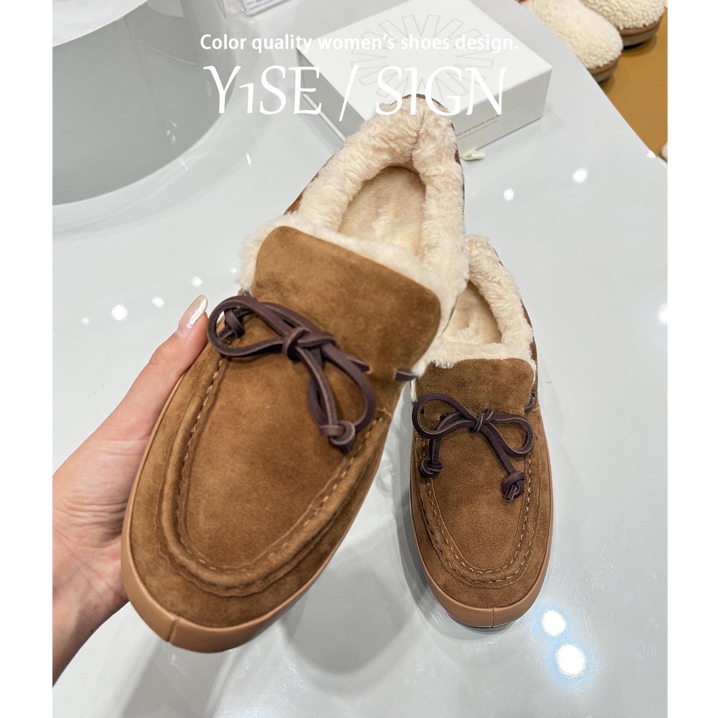 真牛皮！加绒厚底老钱风乐福鞋女冬季外穿保暖棉鞋蝴蝶结毛毛单鞋,淘宝优惠券,粉丝福利购,淘宝优惠卷
