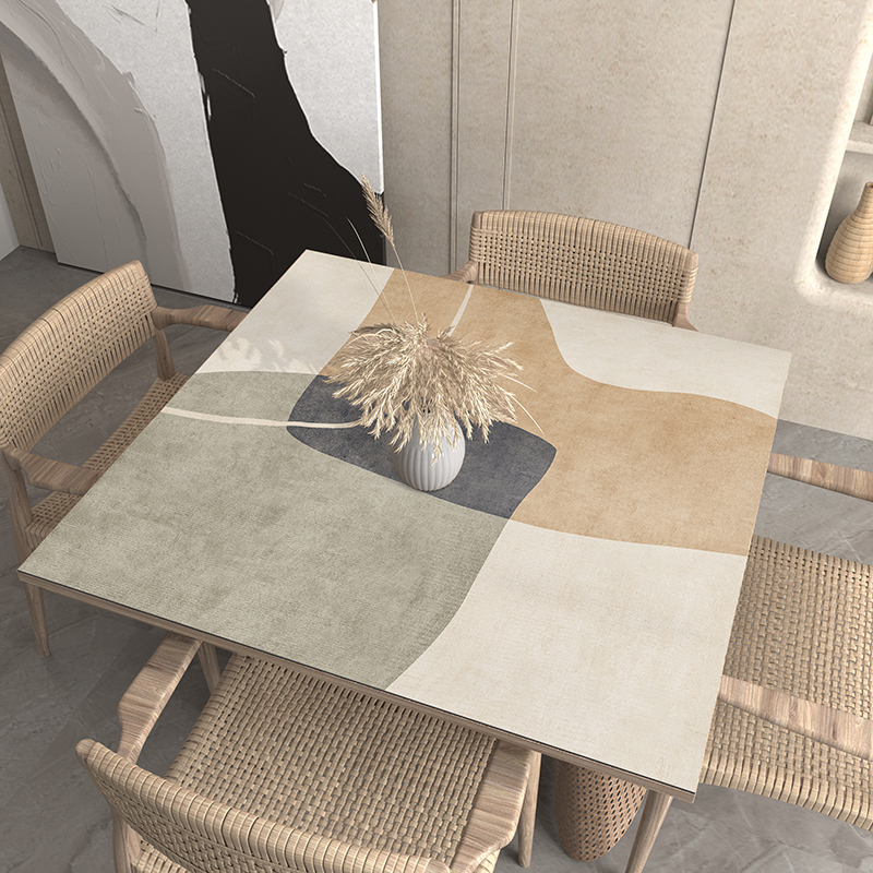 侘寂风正方形桌布防水防油免洗方形桌垫pvc皮革八仙桌方桌桌布 - 图0