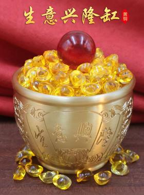 黄铜招财铜缸百福缸摆件家居客厅装饰品聚财生意兴隆缸前台聚宝盆
