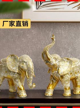热销雕花大象摆件高档轻奢装饰家居摆设动物雕像工艺品摆件