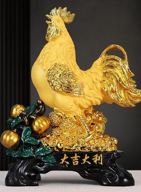 鸡摆生件大吉工大利公鸡财招金鸡十QTC二肖艺品家居客厅玄关装饰