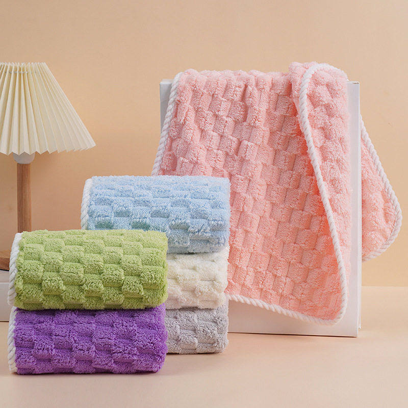 新款珊瑚绒云朵格毛巾浴巾浴帽柔软洗脸加厚吸水不掉毛发家用,淘宝优惠券,粉丝福利购,淘宝优惠卷