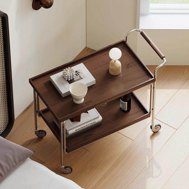 实木中古移动小推车沙发边几可移动复古美式茶几客厅网红边柜餐车,淘宝优惠券,粉丝福利购,淘宝优惠卷