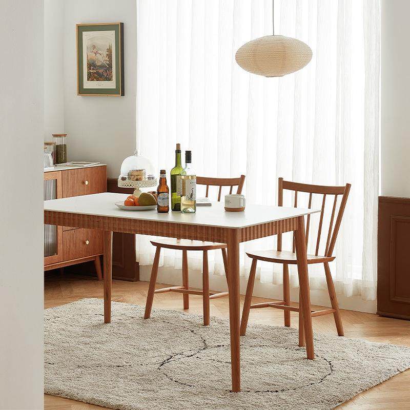 原始原素实木岩板餐桌椅组合小户型家用樱桃木复古吃饭桌子L1113,淘宝优惠券,粉丝福利购,淘宝优惠卷