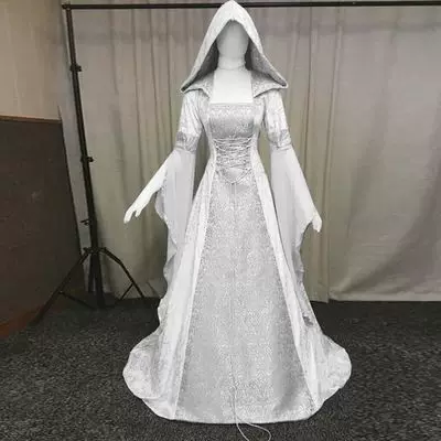 Ретро свадебное платье, корсет с капюшоном, косплей, 8 цветов, хэллоуин