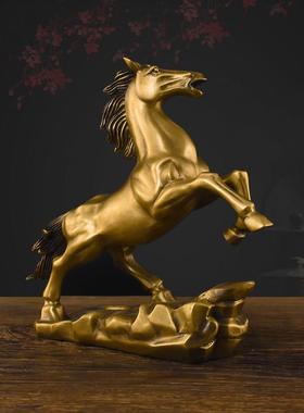 铜马摆件风水招财马到成功纯铜家居客厅办公室玄关装饰品大号唐马