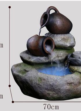 假山水喷泉中国式小院房室外阳台花园循环鱼塘布局装饰景观装饰