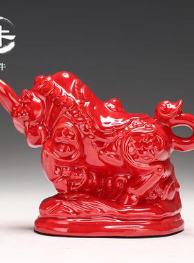 博艺萱 陶瓷十二生肖牛虎兔龙蛇马羊猴鸡狗猪办公室客厅装饰摆件