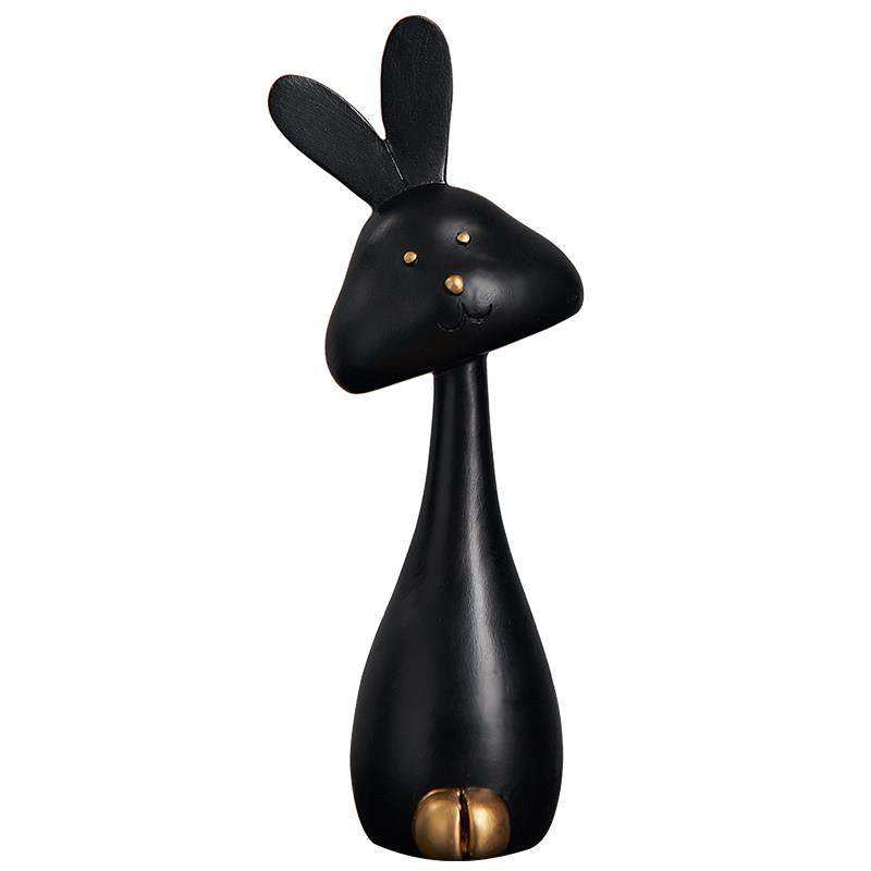 兔子摆件黑白北欧现代简约可爱家居饰品酒柜电视柜客厅桌面装饰品,淘宝优惠券,粉丝福利购,淘宝优惠卷