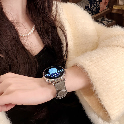 MAPXWS适用新款华为gt6/5/41表带男女款gt3/gt2真皮手表带watch5/4/346mmPro荣耀magic2EGS3fit4/3小香风表带 - 图3