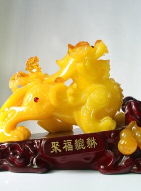 树脂聚福招财玉白菜葫芦貔貅摆件一对家居店铺开业摆设工艺品