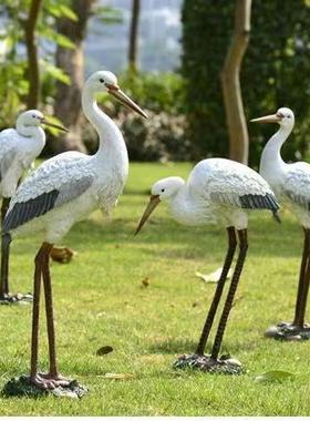 厂家直销仿真苍鹭摆件户外花园庭院园林造景装饰白鹭树脂工艺品