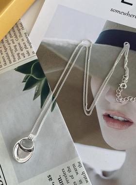 about nice同款韩国小众马鞍包项链简约不规则吊坠长款毛衣锁骨链