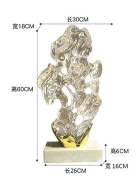 新中式白菜玄关招财摆件酒店大堂售楼处透明树脂雕塑公司装饰品