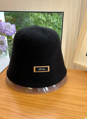 Bucket cap Winter Womens Fashion Solid Color Wool Hat 2022
