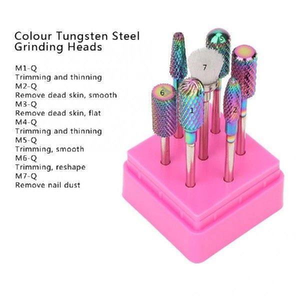 7pcs Professional Nail Art Grinding Head Dead Skin Removal - 图2