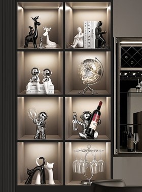 轻奢风暴力熊红酒架电视柜子酒柜装饰品摆件家居客厅乔迁新居礼品