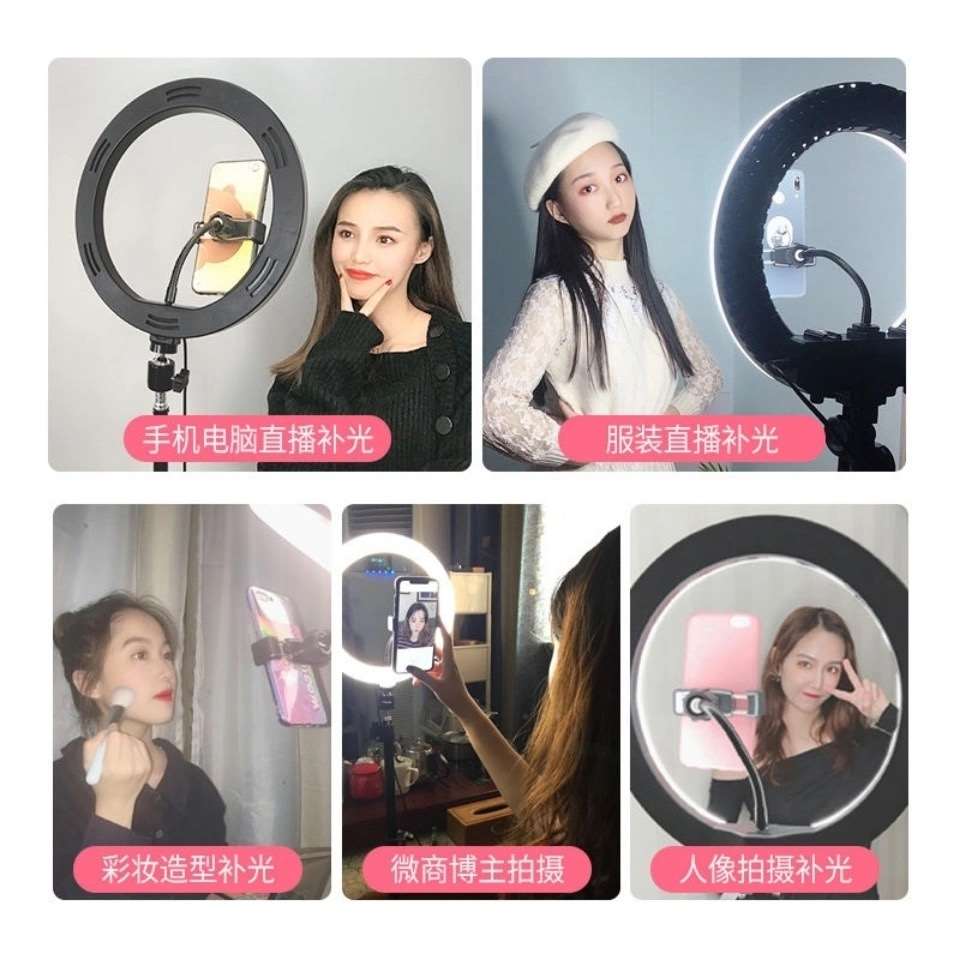 手机直播支架带补光灯落地式三脚架美颜拍照主播影片抖音全套设备 - 图1
