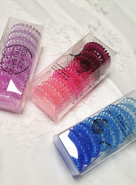 3/4/5/9/10 Pcs/Box Telephone Wire Elastic Hair Bands Transpa