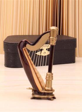 极速迷你竖琴模型摆件音乐盒装饰大竖琴模型摆件迷你bjd娃娃乐器